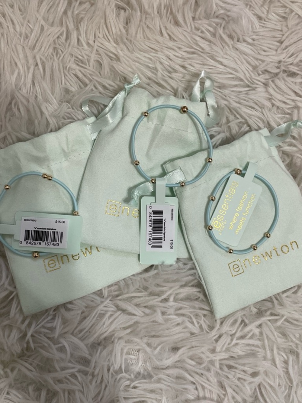 ENewton Mint Green Beaded Stretch Bracelet - Set of 3